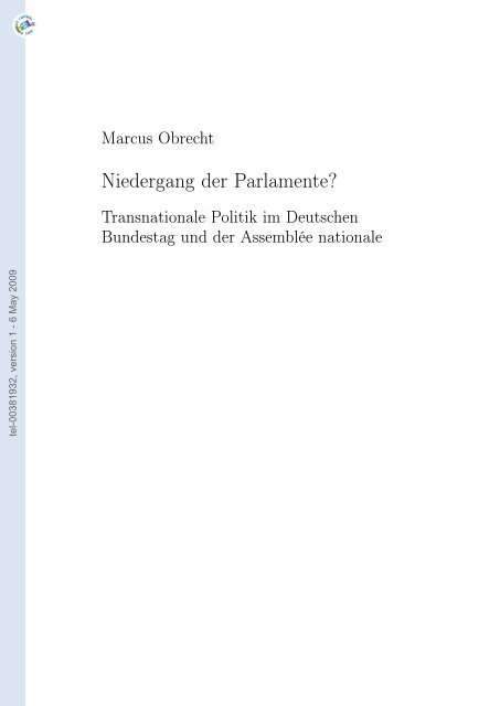 Niedergang Der Parlamente Transnationale Politik Im Deutschen