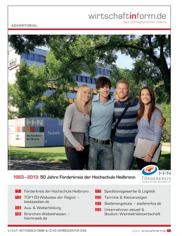 Förderkreis der Hochschule Heilbronn I wirtschaftinform.de 10.2013