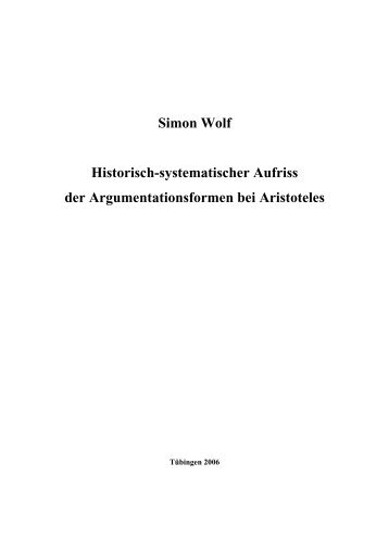 Simon Wolf Historisch-systematischer Aufriss der ... - TOBIAS-lib