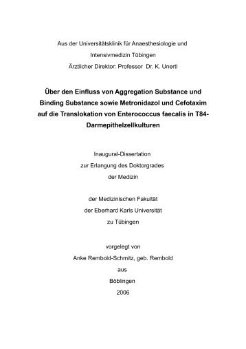 Über den Einfluss von Aggregation Substance und Binding ...