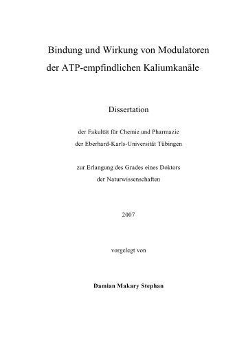 Bindung und Wirkung von Modulatoren der ATP-empfindlichen ...