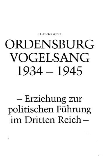 ORDENSBURG VOGELSANG 1934 -1945