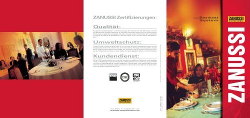 ZANUSSI Zertifizierungen: Qualität: Umweltschutz ... - Electrolux