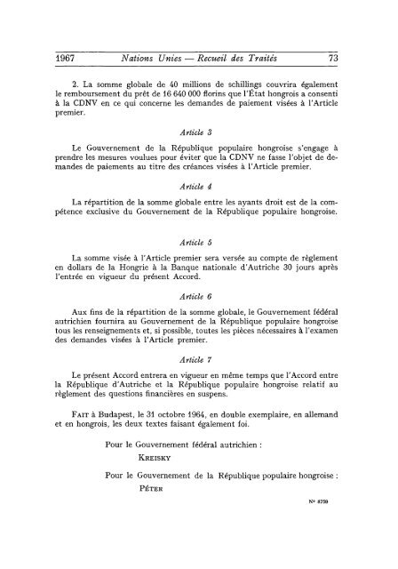 Treaty Series Recueil des Traitds - United Nations Treaty Collection