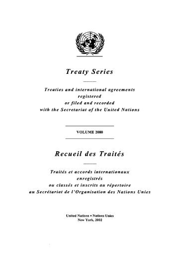 Treaty Series Recueil des Traites - United Nations Treaty Collection