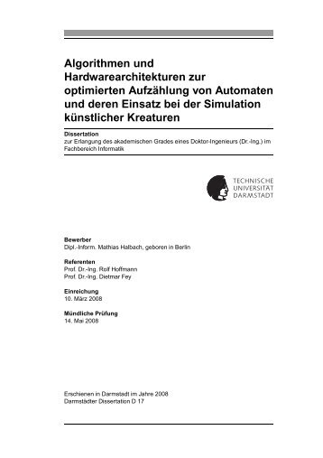 Algorithmen und Hardwarearchitekturen zur optimierten Aufzählung ...