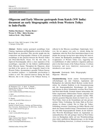 Oligocene and Early Miocene gastropods from Kutch (NW India ...