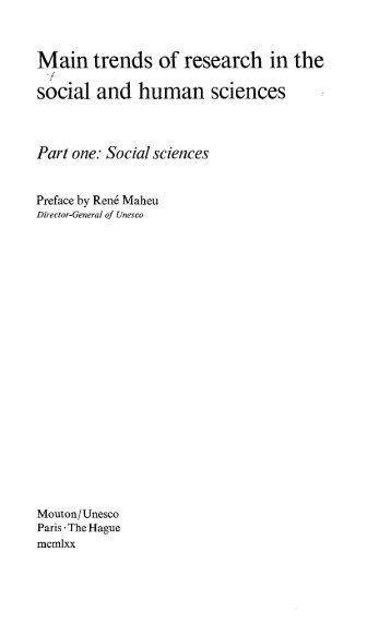Main trends of research in the social and human ... - unesdoc - Unesco