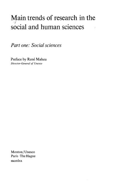 Main trends of research in the social and human ... - unesdoc - Unesco