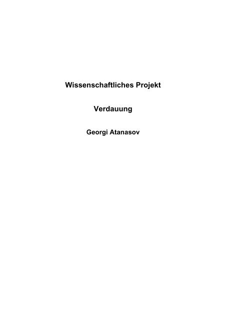 Wissenschaftliches Projekt Verdauung