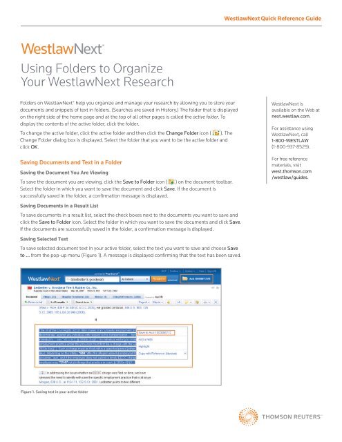 Using Folders to Organize Your WestlawNext ... - West - Westlaw