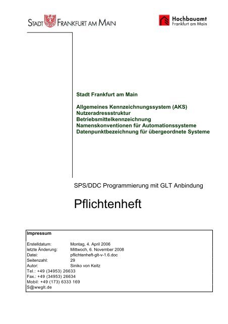 Pflichtenheft vertragsbestandteil