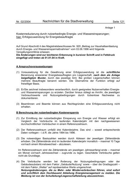 Erfolgszuwendung für Energiebeauftragte - Energiemanagement ...