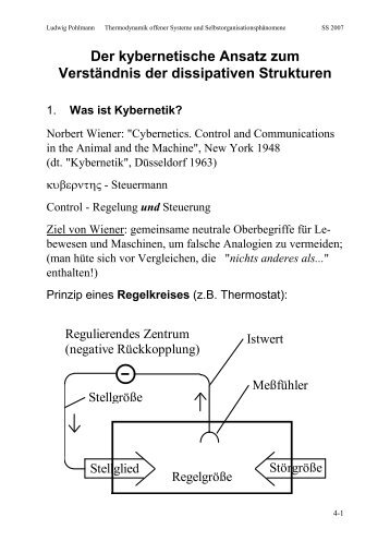 Der kybernetische Ansatz zum Verständnis der ... - Userpage