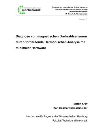 Diagnose von magnetischen Drehzahlsensoren ... - HAW Hamburg