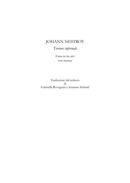 Johann Nepomuk Nestroy Tradizione e trasgressione a cura di ...