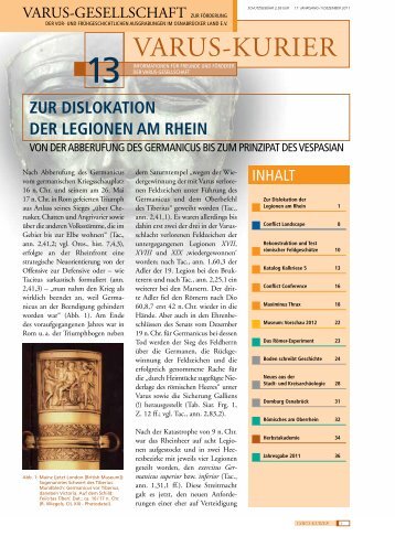 Varus-Kurier 13 - Varusforschung in Kalkriese: Die Örtlichkeit der ...