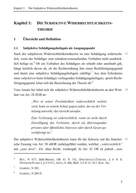 Begriff der Widerrechtlichkeit nach Art. 41 OR - Universität St.Gallen