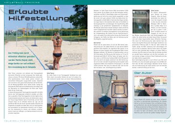 Erlaubte Hilfestellung - Volleyball-Magazin