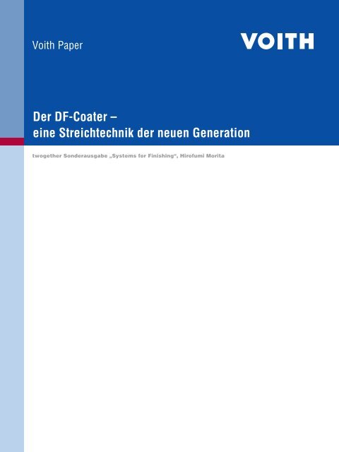 Der DF-Coater – eine Streichtechnik der neuen Generation - Voith