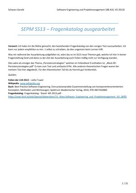 SEPM SS13 – Fragenkatalog ausgearbeitet - VoWi