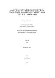 Marx' emanzipatorische Kritik im Sinne einer Komplementarität von ...