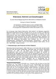 Widerstand, Wahrheit und Gewaltlosigkeit - Katholische ...