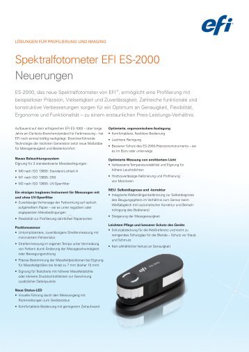 Spektralfotometer EFI ES-2000 Neuerungen