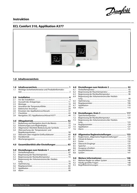 ECL Comfort 310, A377 Installation Guide - Danfoss Wärme ...