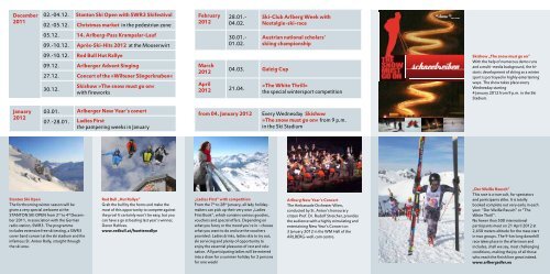 Events Calendar Winter 2011/12