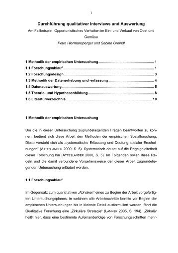 Durchführung qualitativer Interviews und Auswertung