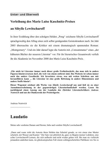 Marie Luise Kaschnitz - Evangelische Akademie Tutzing