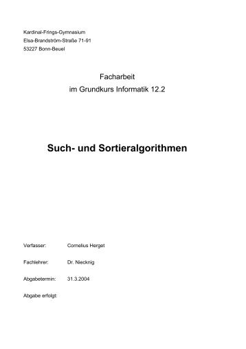 Facharbeit über Sortier- und Suchalgorithmen - Index of