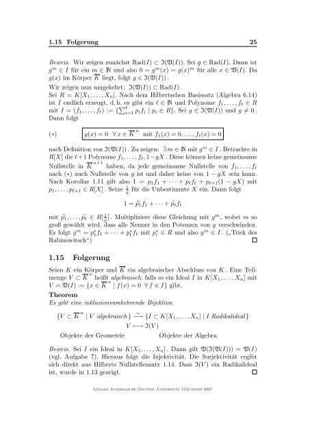 Lineare algebraische Gruppen - GWDG