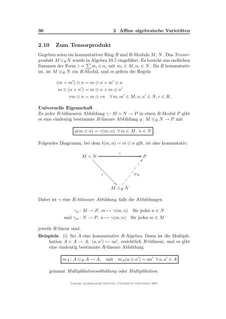 Lineare algebraische Gruppen - GWDG