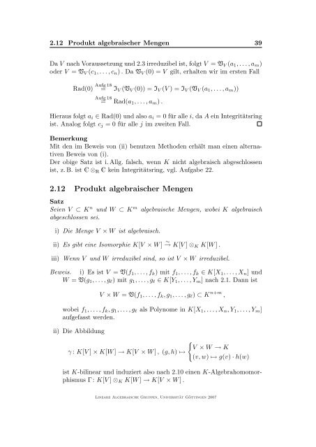 Lineare algebraische Gruppen - GWDG