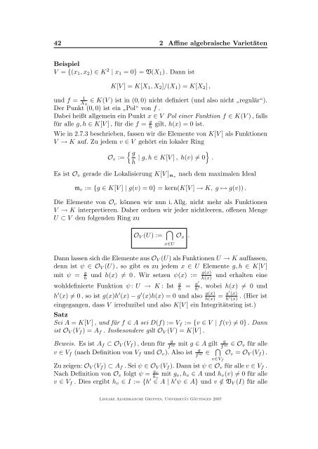 Lineare algebraische Gruppen - GWDG