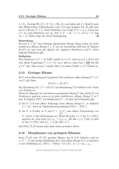 Lineare algebraische Gruppen - GWDG