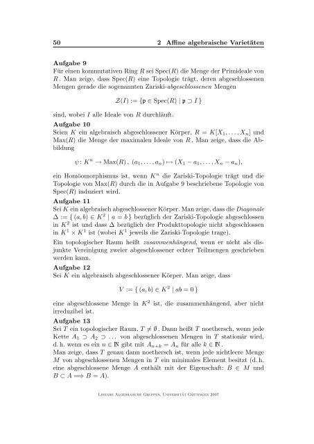 Lineare algebraische Gruppen - GWDG