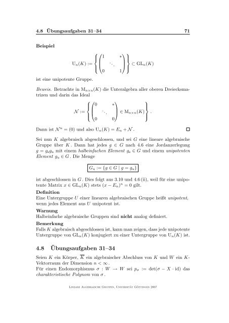 Lineare algebraische Gruppen - GWDG