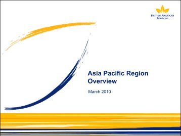 Presentation by James Yamanaka, Regional Manager Asia Pacific ...