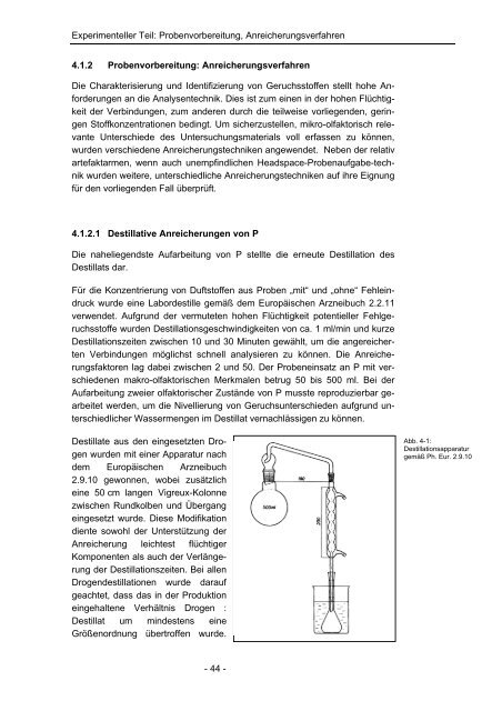 Untersuchung der Ursachen von Aromaveränderungen an einem ...