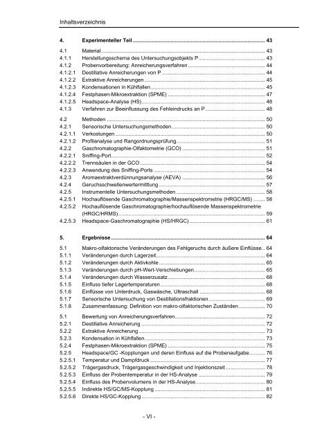 Untersuchung der Ursachen von Aromaveränderungen an einem ...