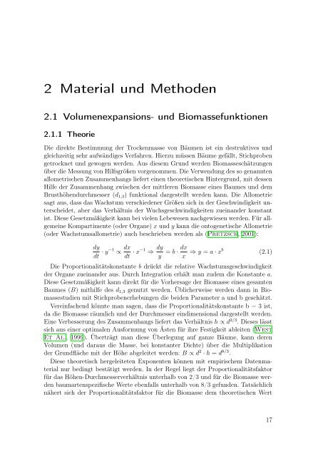 Methoden für die Ermittlung, Modellierung und Prognose der ...