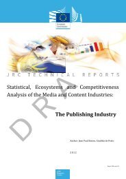 The Publishing Industry Statistical, Ecosystems and - JRC - Europa