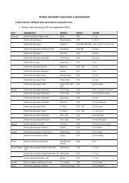 Armes devenant soumises à autorisation