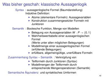 Was bisher geschah: klassische Aussagenlogik