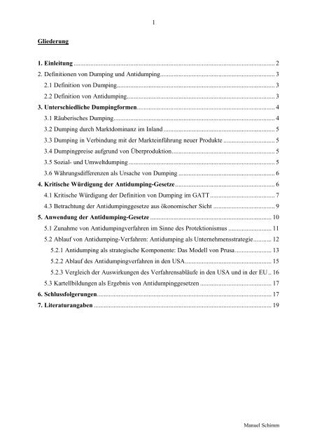 Antidumping - Willmann