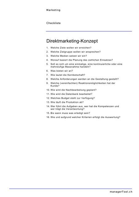 Direktmarketing-Konzept - Marketing - Managertool