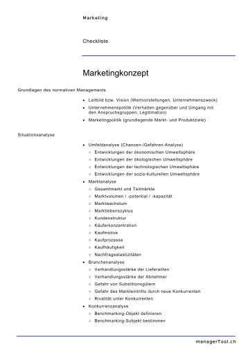 Marketingkonzept - Marketing - Managertool